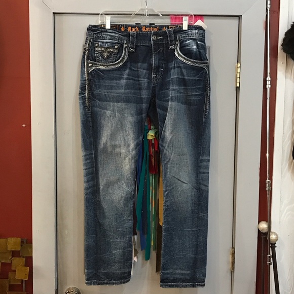 ✨Rock Revival Blue Relaxed Jeans